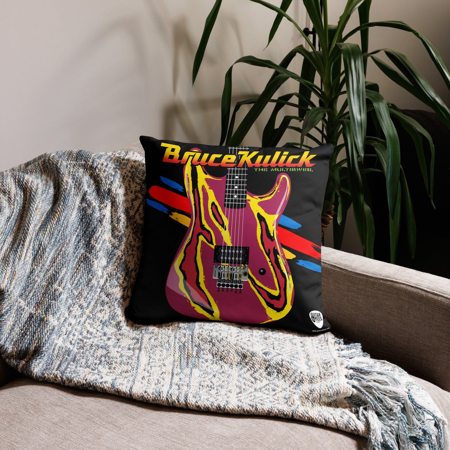 Multi Swirl / Flip Flop Guitars Pillow